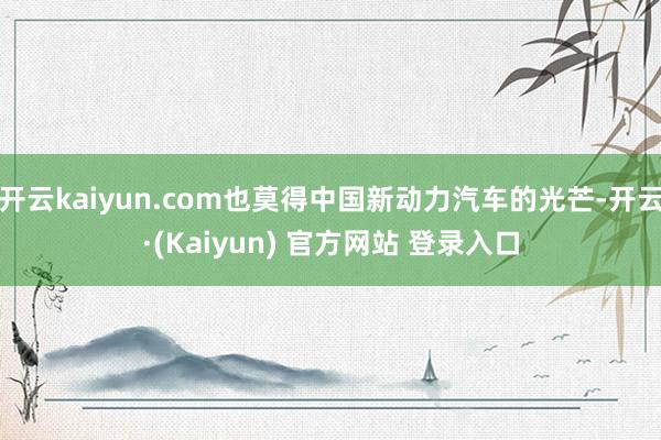 开云kaiyun.com也莫得中国新动力汽车的光芒-开云·(Kaiyun) 官方网站 登录入口