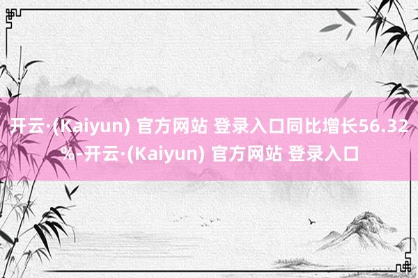 开云·(Kaiyun) 官方网站 登录入口同比增长56.32%-开云·(Kaiyun) 官方网站 登录入口