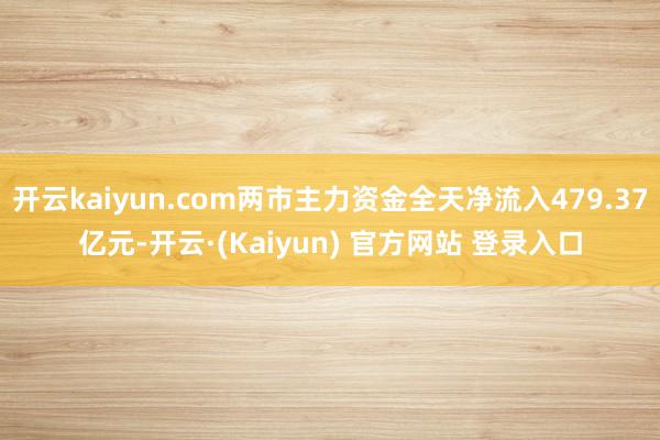 开云kaiyun.com两市主力资金全天净流入479.37亿元-开云·(Kaiyun) 官方网站 登录入口