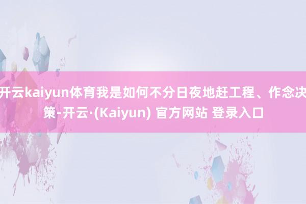 开云kaiyun体育我是如何不分日夜地赶工程、作念决策-开云·(Kaiyun) 官方网站 登录入口