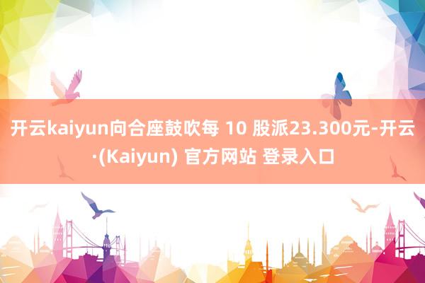 开云kaiyun向合座鼓吹每 10 股派23.300元-开云·(Kaiyun) 官方网站 登录入口